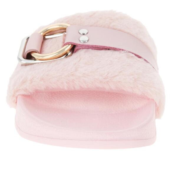 NIB Urban Sport by J/Slides Bravo Pink Plush Slide Sandals Women's Size 8 - Picture 6 of 6